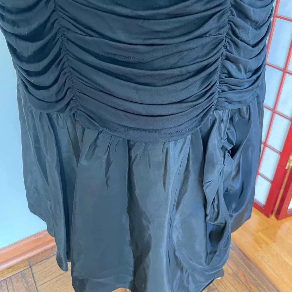 Black Ruched Cocktail Dress, Size S (4-6)